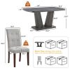 Dining Table Set for 6, 7 Piece Kitchen Table Chairs Set, 1.8" Thickness Tabletop and V-shaped Table Legs
