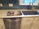 Deer Dish Drying Mat Absorbent Dish Drying Mat Pad for Kitchen Counter Dish Drainer Mat for Countertop, 14 x 21", Multicolor