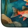 Trout Dish Drying Mat Absorbent Dish Drying Mat Pad for Kitchen Counter Dish Drainer Mat for Countertop, 14 x 21", Multicolor